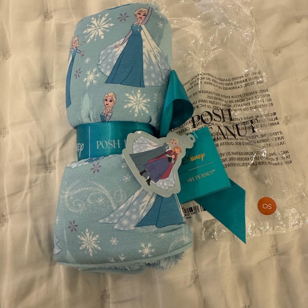 NEW posh peanut Disney Frozen Elsa Teal small security Blanket plush soft 🩵💙